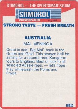 1990 Stimorol NRL #154 Mal Meninga Back